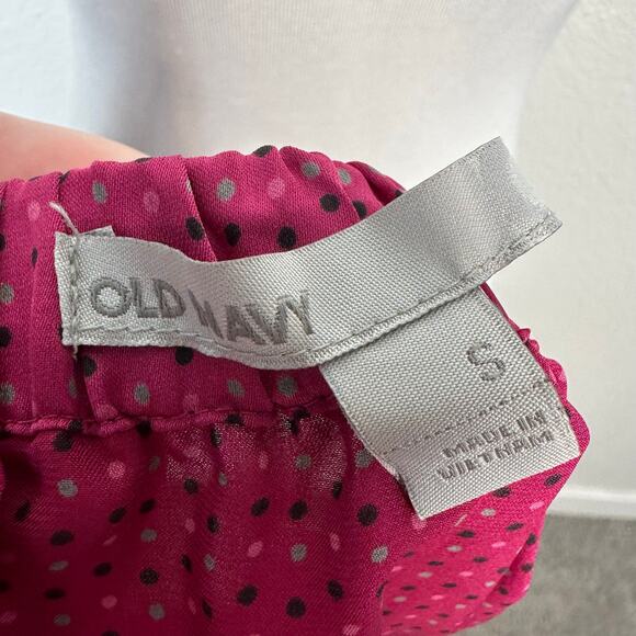 Y2K Old Navy Halter Babydoll Satin Slip Dress Open Back Pink Polka Dot Small - Picture 3 of 12